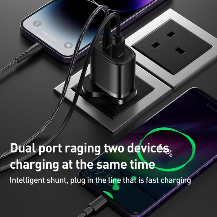 Chargeur de voyage Yesido YC51 30 W USB-C / Type-C + USB + 8 broches avec câble Type-C vers 8 broches de 1 m, prise britannique, YC51
