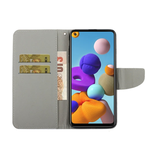 3D colored Galaxy A21s case side profile showing sturdy construction and stand feature