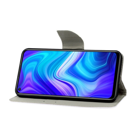 3D colored drawing pattern front display Redmi Note 9 leather flip case with holder