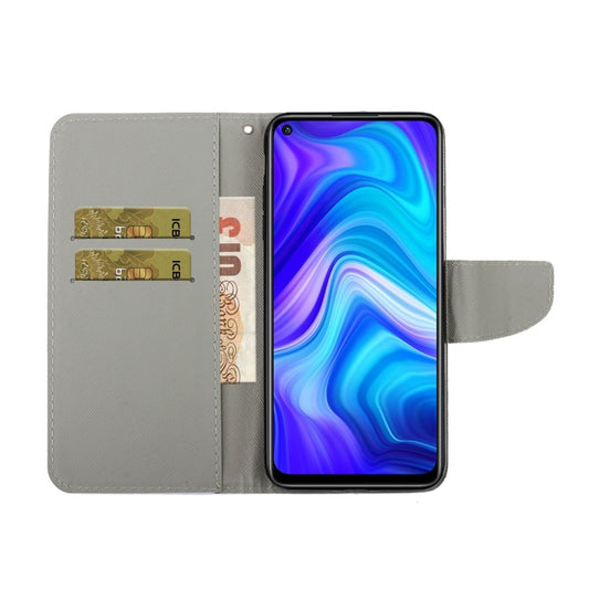 Detailed 3D artwork leather case Redmi Note 9 showing card slot compartments inside