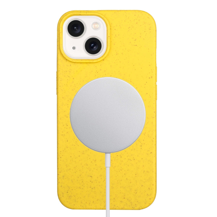 Wheat MagSafe Magnetic Straw Material + TPU Phone Case, For iPhone 15, For iPhone 14 Plus, For iPhone 14