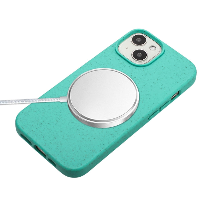 Wheat MagSafe Magnetic Straw Material + TPU Phone Case with Lanyard, For iPhone 15, For iPhone 14 Plus, For iPhone 14