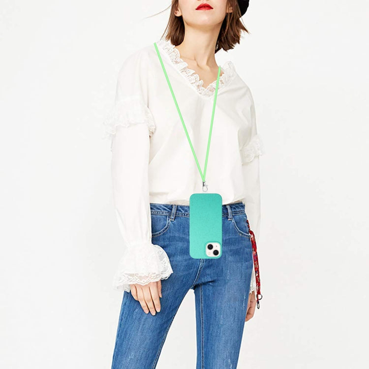 Wheat MagSafe Magnetic Straw Material + TPU Phone Case with Lanyard, For iPhone 15, For iPhone 14 Plus, For iPhone 14