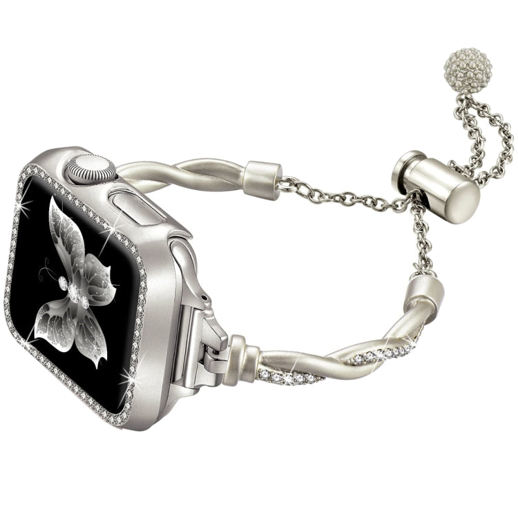 Twist Bracelet Diamond Metal Watch Band, For Apple Watch 42mm, For Apple Watch 38mm