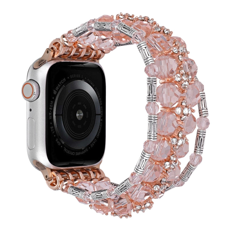 Beaded Diamond Bracelet Watch Band, For Apple Watch SE 2023 44mm, For Apple Watch SE 2023 40mm, For Apple Watch Ultra 2 49mm, For Apple Watch Series 9 45mm, For Apple Watch Series 9 41mm, For Apple Watch Ultra 49mm, For Apple Watch Series 8 41mm�������...