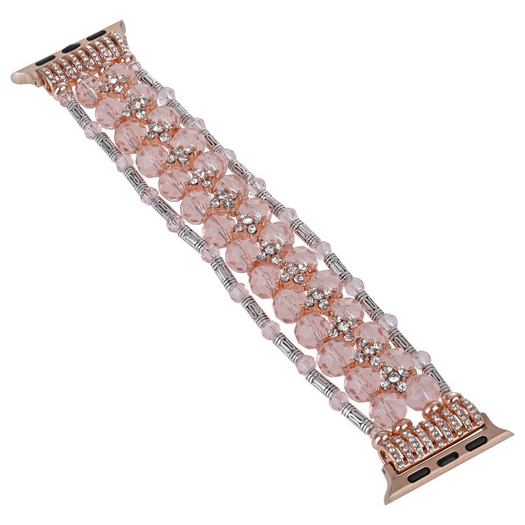 Beaded Diamond Bracelet Watch Band, For Apple Watch Series 5 44mm, For Apple Watch Series 5 40mm, For Apple Watch Series 4 44mm, For Apple Watch Series 4 40mm, For Apple Watch Series 3 38mm, For Apple Watch Series 3 42mm, For Apple Watch Series 2 42mm�...