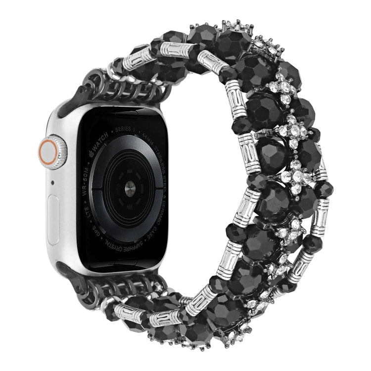Beaded Diamond Bracelet Watch Band, For Apple Watch Series 5 44mm, For Apple Watch Series 5 40mm, For Apple Watch Series 4 44mm, For Apple Watch Series 4 40mm, For Apple Watch Series 3 38mm, For Apple Watch Series 3 42mm, For Apple Watch Series 2 42mm�...