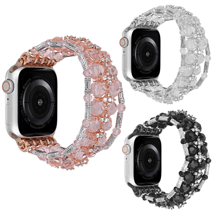 Beaded Diamond Bracelet Watch Band, For Apple Watch SE 2023 44mm, For Apple Watch SE 2023 40mm, For Apple Watch Ultra 2 49mm, For Apple Watch Series 9 45mm, For Apple Watch Series 9 41mm, For Apple Watch Ultra 49mm, For Apple Watch Series 8 41mm�������...