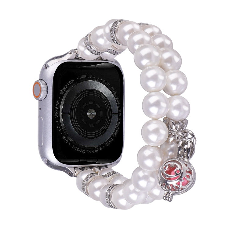 Beaded Dual Row Pearl Bracelet Watch Band, For Apple Watch SE 2022 40mm, For Apple Watch SE 2022 44mm, For Apple Watch Series 7 41mm, For Apple Watch Series 7 45mm, For Apple Watch SE 40mm, For Apple Watch SE 44mm, For Apple Watch 6 40mm               ...