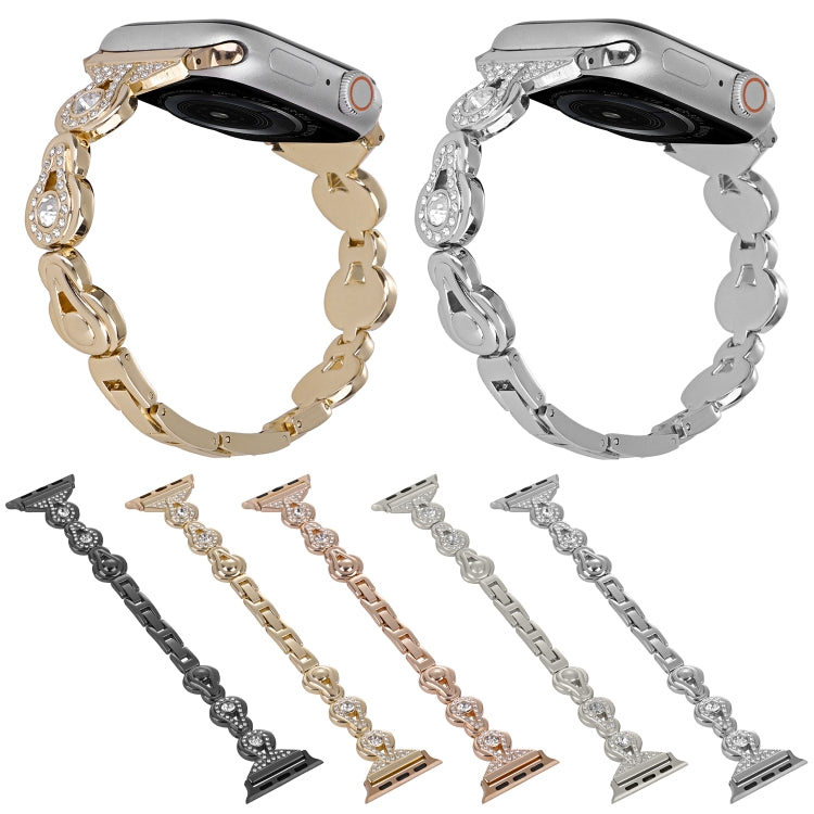 Gourd Diamond Metal Watch Band, For Apple Watch Series 5 44mm, For Apple Watch Series 5 40mm, For Apple Watch Series 4 44mm, For Apple Watch Series 4 40mm