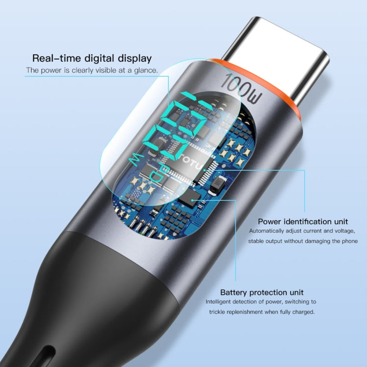 TOTU CB-7-L 15W USB to 8 Pin Digital Display Fast Charging Silicone Cable, Length: 1m, CB-7-L