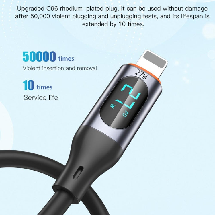 TOTU CB-7-L 15W USB to 8 Pin Digital Display Fast Charging Silicone Cable, Length: 1m, CB-7-L