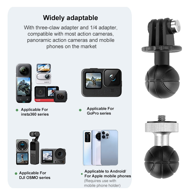 RUIGPRO Crab Clamp Action Camera Bracket, 1/4 Ball Head Mount, 1/4 Ball Head Mount with Rod, 3-claw Ball Head Mount, 3-claw Ball Head Mount with Rod, Dual-Head Crab, Dual-Head Crab with Selfie Stick, 1/4 Ball Head Dual-Head Crab with Selfie Stick������...