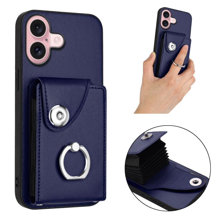 Organ Card Bag Ring Holder Phone Case, For iPhone 16, For iPhone 15 Pro Max, For iPhone 15 Pro, For iPhone 15 Plus