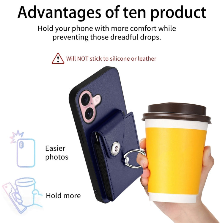 Organ Card Bag Ring Holder Phone Case, For iPhone 16, For iPhone 15 Pro Max, For iPhone 15 Pro, For iPhone 15 Plus