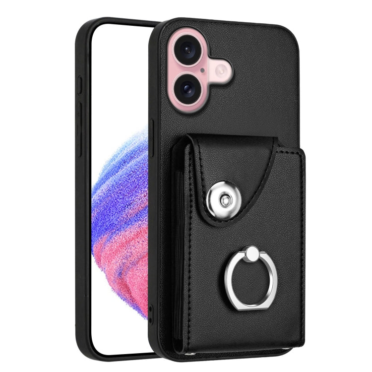 Organ Card Bag Ring Holder Phone Case, For iPhone 16, For iPhone 15 Pro Max, For iPhone 15 Pro, For iPhone 15 Plus