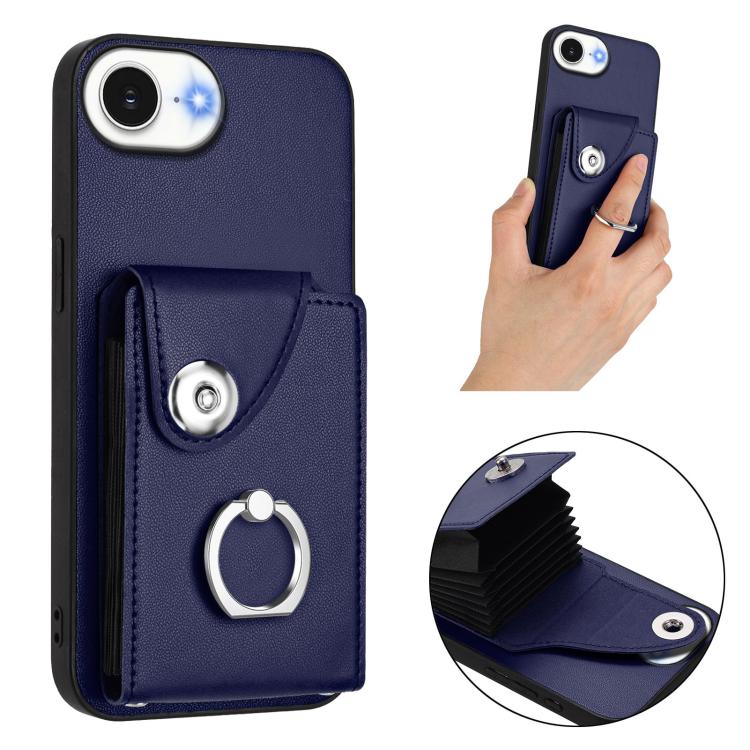 Organ Card Bag Ring Holder Phone Case, For iPhone 16e, For iPhone 16 Pro Max, For iPhone 16 Pro, For iPhone 16 Plus