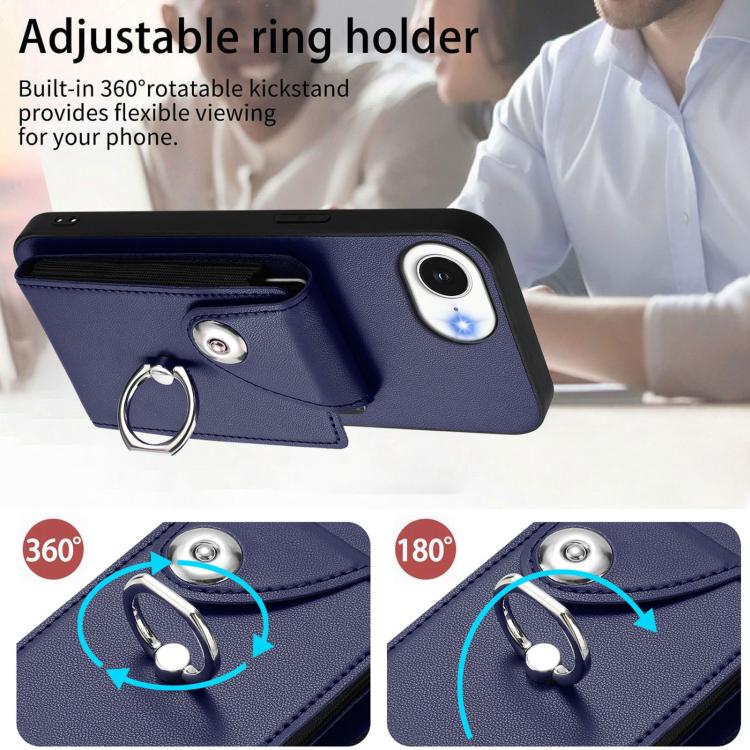 Organ Card Bag Ring Holder Phone Case, For iPhone 16e, For iPhone 16 Pro Max, For iPhone 16 Pro, For iPhone 16 Plus