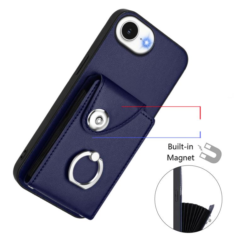 Organ Card Bag Ring Holder Phone Case, For iPhone 16e, For iPhone 16 Pro Max, For iPhone 16 Pro, For iPhone 16 Plus