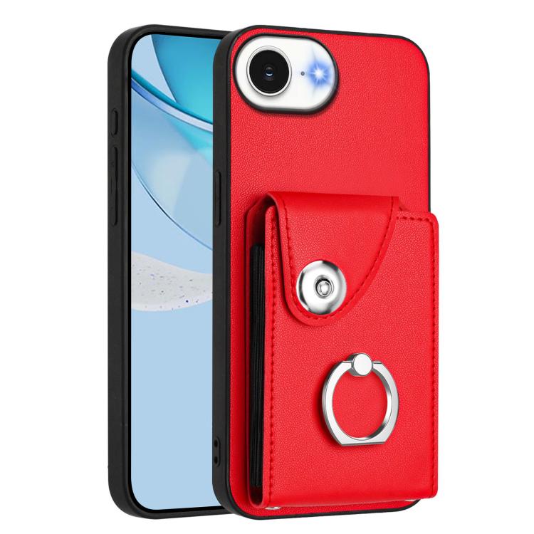 Organ Card Bag Ring Holder Phone Case, For iPhone 16e, For iPhone 16 Pro Max, For iPhone 16 Pro, For iPhone 16 Plus