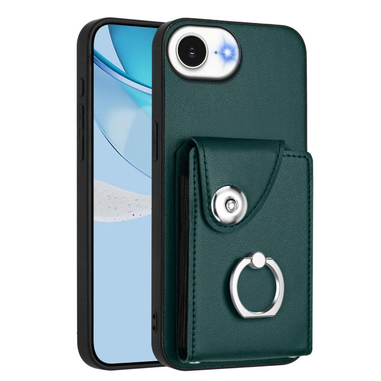 Organ Card Bag Ring Holder Phone Case, For iPhone 16e, For iPhone 16 Pro Max, For iPhone 16 Pro, For iPhone 16 Plus