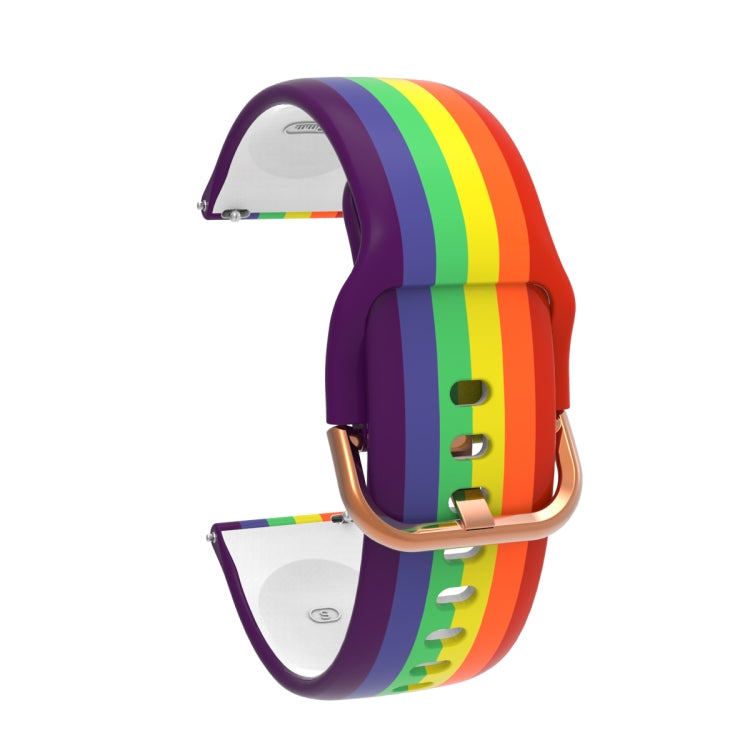 Universal Rainbow Silicone Replacement Strap Watchband, 20mm, 22mm