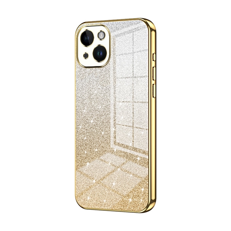 Gradient Glitter Powder Electroplated Phone Case, For iPhone 15, For iPhone 14 Plus, For iPhone 14
