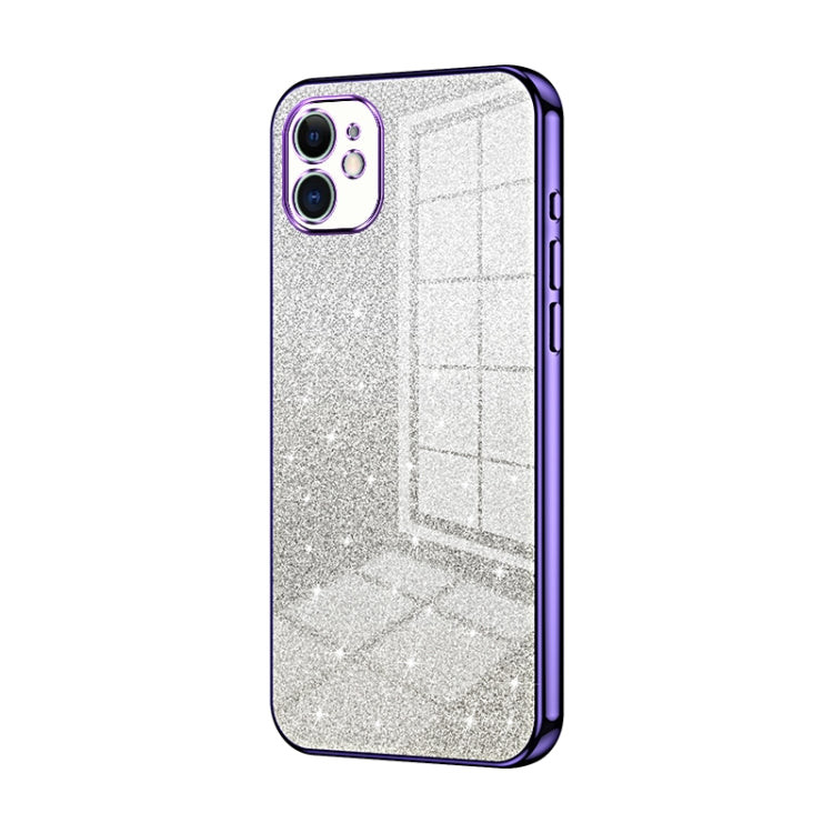 Gradient Glitter Powder Electroplated Phone Case, For iPhone 11 Pro Max, For iPhone 11, For iPhone 11 Pro