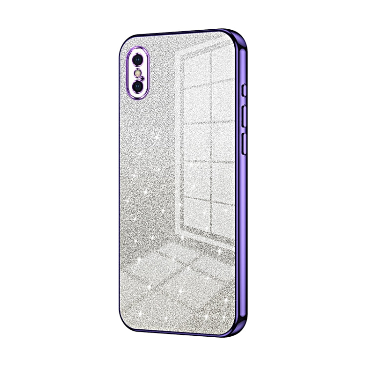 Gradient Glitter Powder Electroplated Phone Case, For iPhone X / XS, For iPhone XR, For iPhone XS Max