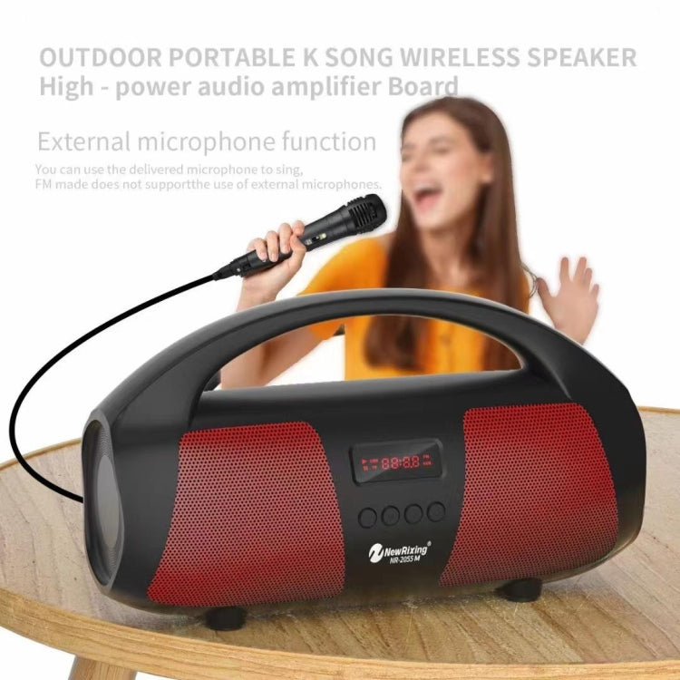 NewRixing NR2055 Wireless Portable TWS Bluetooth Speaker with Microphone, NR2055