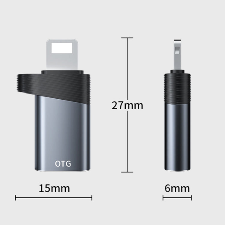 ADS-616B 8 Pin Male to USB-C/Type-C Female OTG Adapter, ADS-616B