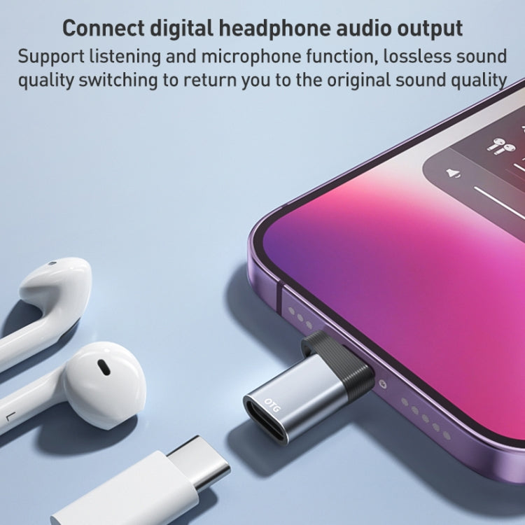 ADS-616B 8 Pin Male to USB-C/Type-C Female OTG Adapter, ADS-616B