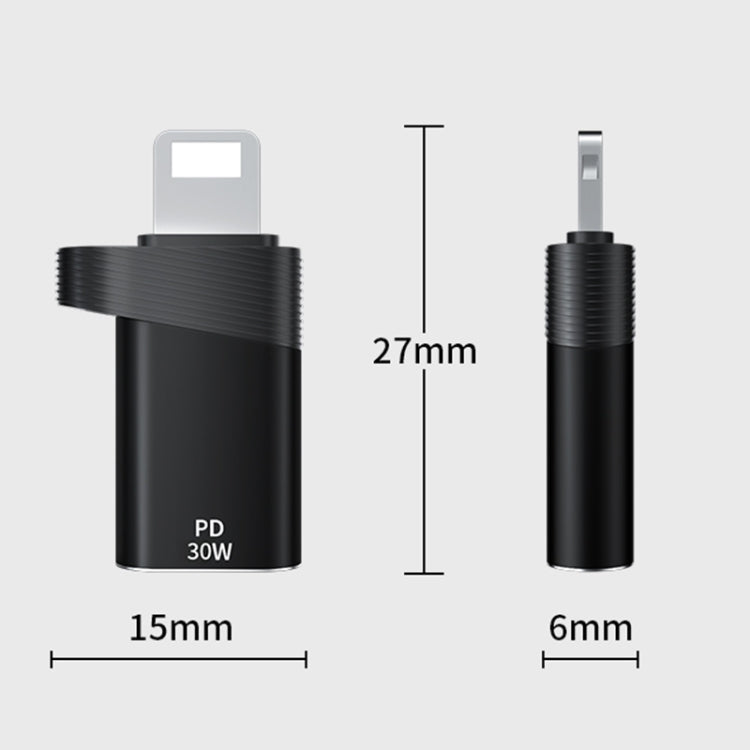ADS-616A PD 30W 8 Pin Male to USB-C/Type-C Female Adapter, ADS-616A