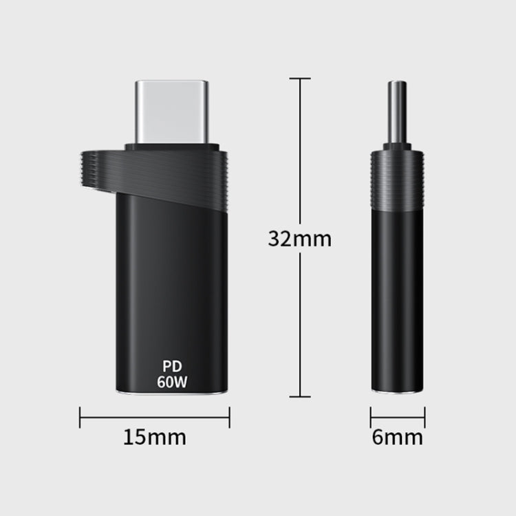 ADS-615 PD 60W USB-C/Type-C Male to 8 Pin Female Adapter, ADS-615