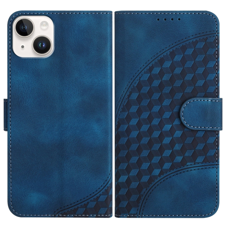 YX0060 Elephant Head Embossed Phone Leather Case with Lanyard, For iPhone 15, For iPhone 14 Plus, For iPhone 14