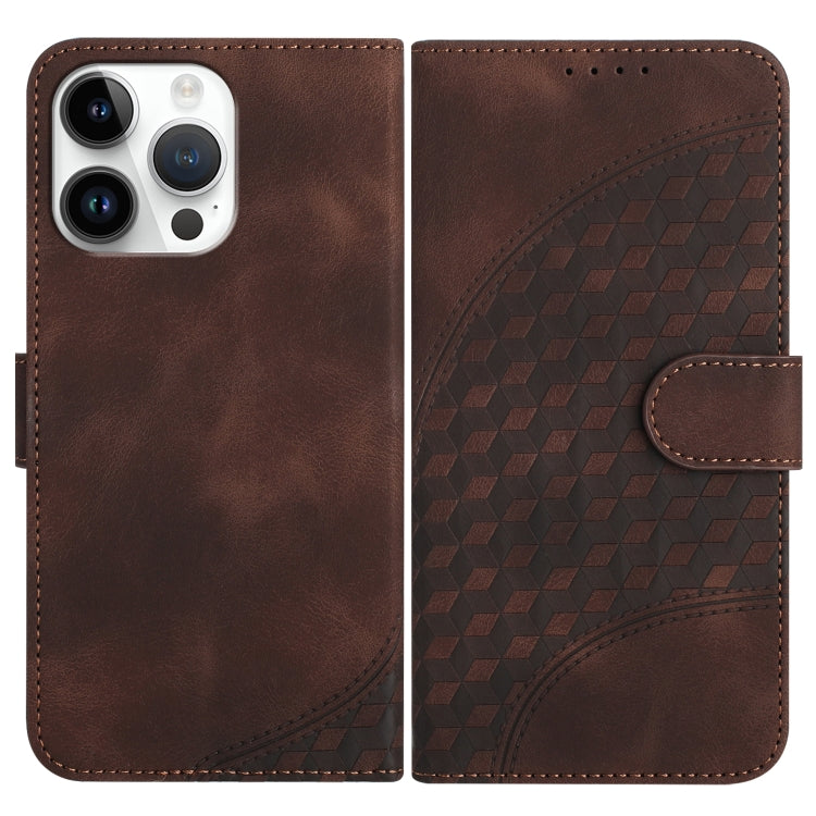 YX0060 Elephant Head Embossed Phone Leather Case with Lanyard, For iPhone 14 Pro, For iPhone 14 Pro Max, For iPhone SE 2022/SE 2020/6/7/8