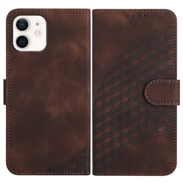 YX0060 Elephant Head Embossed Phone Leather Case with Lanyard, For iPhone 13 mini, For iPhone 12/12 Pro, For iPhone 12 Pro Max