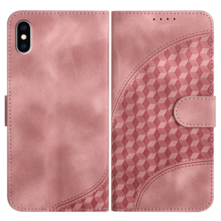 YX0060 Elephant Head Embossed Phone Leather Case with Lanyard, For iPhone XS Max, For iPhone 8 Plus / 7 Plus