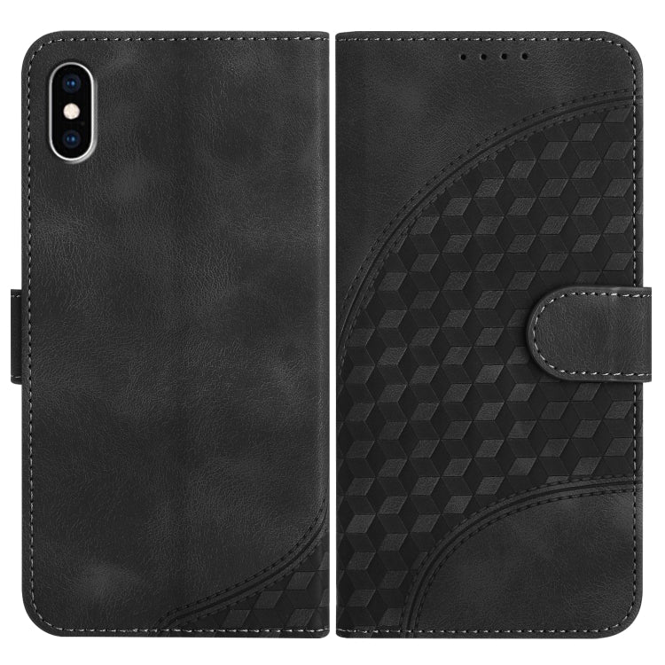 YX0060 Elephant Head Embossed Phone Leather Case with Lanyard, For iPhone XS Max, For iPhone 8 Plus / 7 Plus
