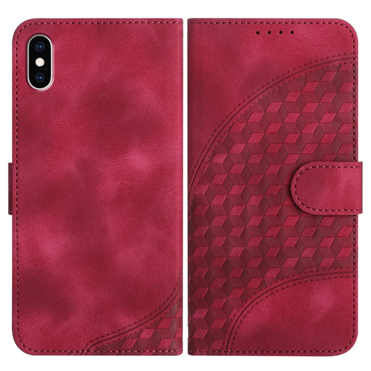 YX0060 Elephant Head Embossed Phone Leather Case with Lanyard, For iPhone XS Max, For iPhone 8 Plus / 7 Plus