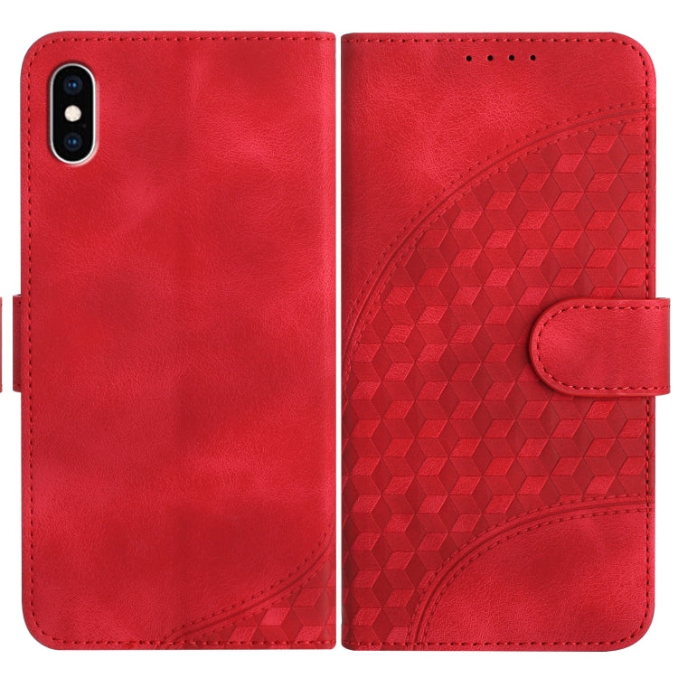 YX0060 Elephant Head Embossed Phone Leather Case with Lanyard, For iPhone XS Max, For iPhone 8 Plus / 7 Plus