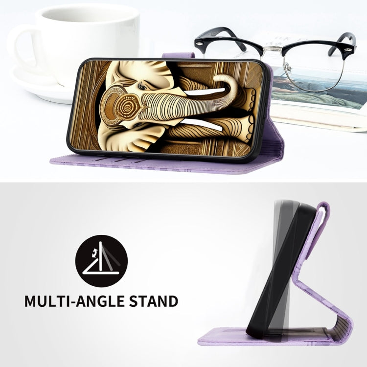 YX0060 Elephant Head Embossed Phone Leather Case with Lanyard, For iPhone 16 Pro, For iPhone 16 Plus, For iPhone 16