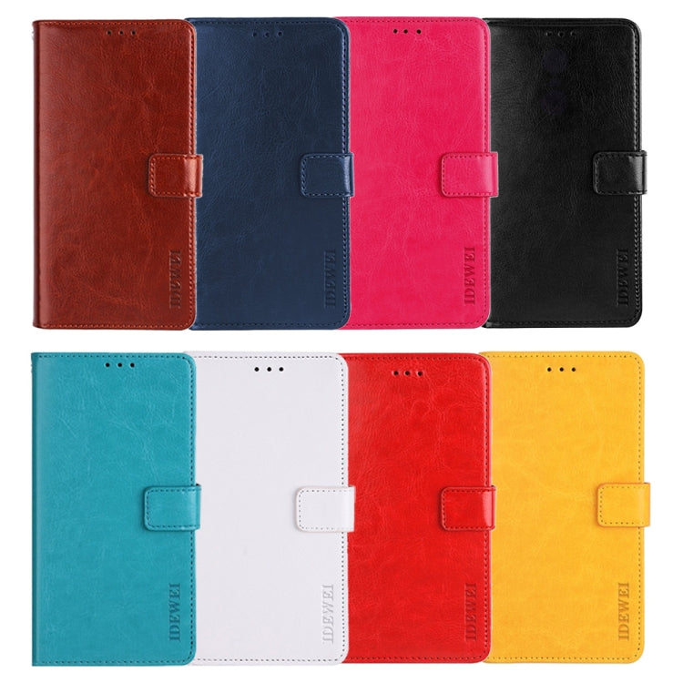 idewei Crazy Horse Texture Leather Phone Case with Holder, For iPhone 15