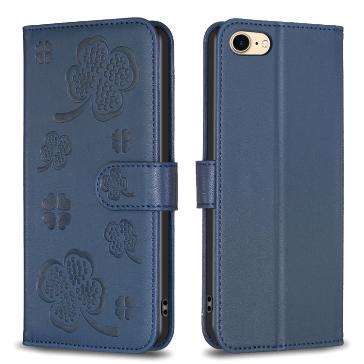 Four-leaf Embossed Leather Phone Case, For iPhone 7 / 8 / SE 2022, For iPhone 13 Pro Max, For iPhone 13 Pro, For iPhone 13