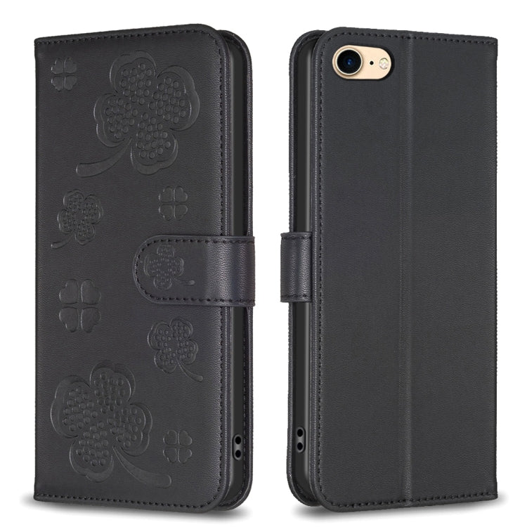 Four-leaf Embossed Leather Phone Case, For iPhone 7 / 8 / SE 2022, For iPhone 13 Pro Max, For iPhone 13 Pro, For iPhone 13