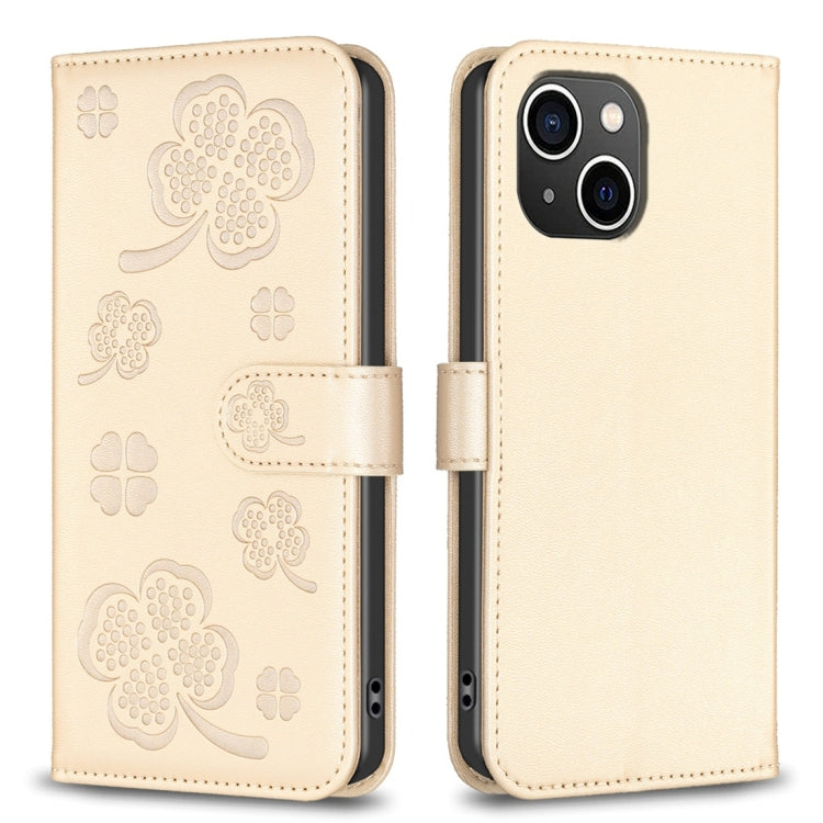 Four-leaf Embossed Leather Phone Case, For iPhone 7 / 8 / SE 2022, For iPhone 13 Pro Max, For iPhone 13 Pro, For iPhone 13
