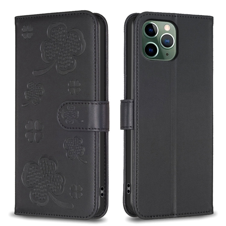 Four-leaf Embossed Leather Phone Case, For iPhone 12 / 12 Pro, For iPhone 12 Pro Max, For iPhone 11 Pro Max, For iPhone 11
