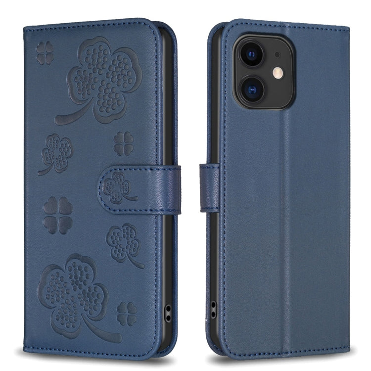 Four-leaf Embossed Leather Phone Case, For iPhone 12 / 12 Pro, For iPhone 12 Pro Max, For iPhone 11 Pro Max, For iPhone 11