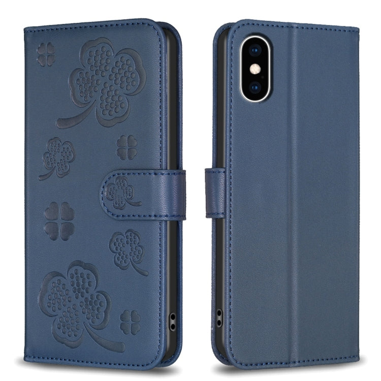 Four-leaf Embossed Leather Phone Case, For iPhone 11 Pro, For iPhone X / XS, For iPhone XR, For iPhone XS Max