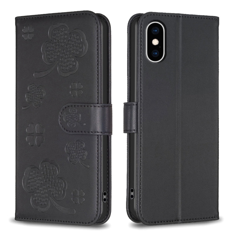 Four-leaf Embossed Leather Phone Case, For iPhone 11 Pro, For iPhone X / XS, For iPhone XR, For iPhone XS Max